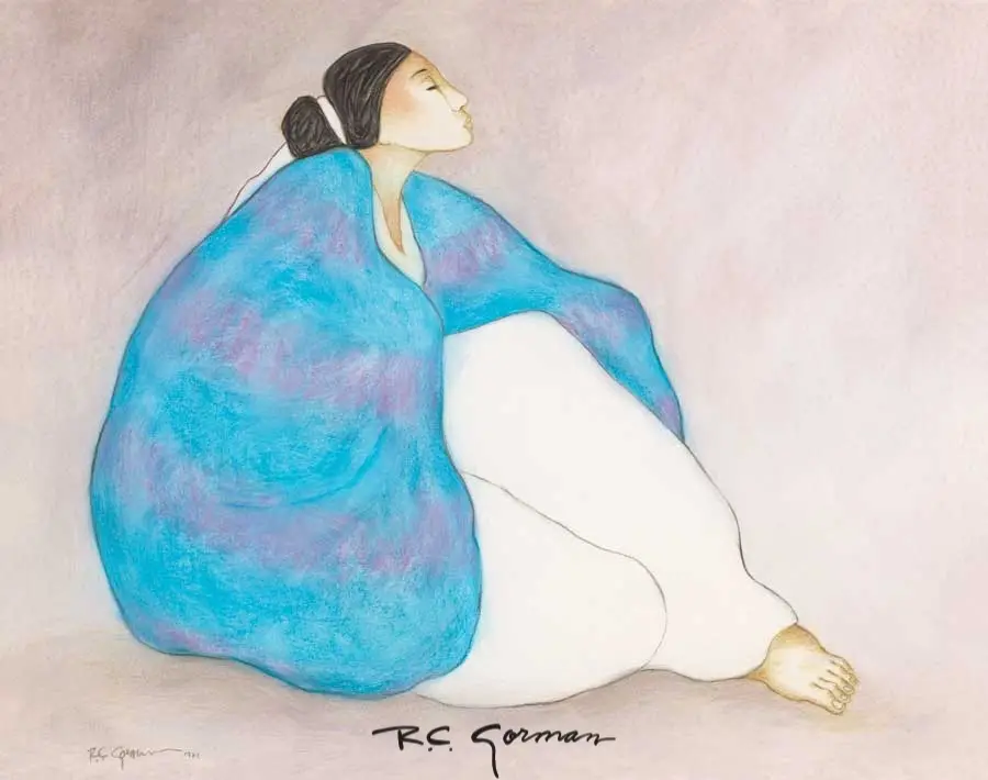 Navajo Woman in Blue
