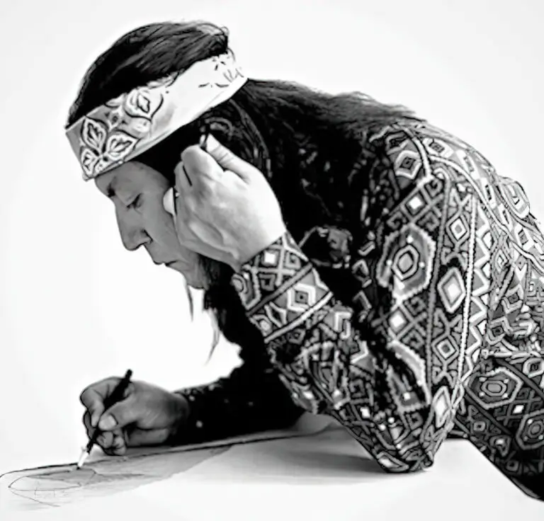 R.C. Gorman at Work - Circa 1975