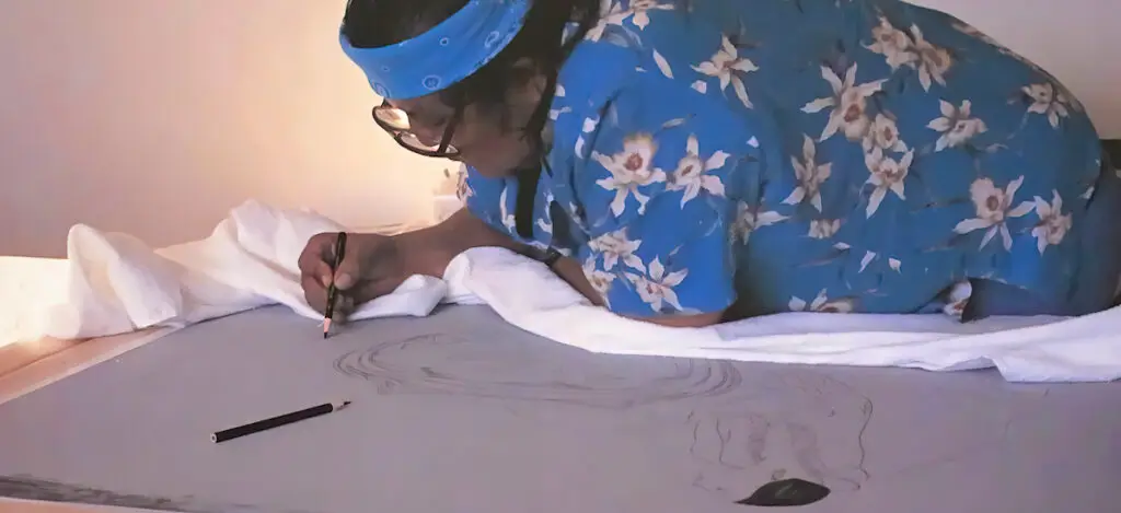 R.C. Gorman Drawing with Pencils