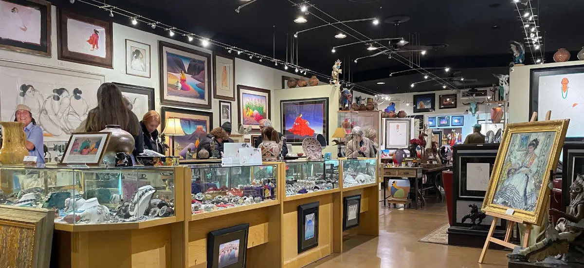 R.C. Gorman Navajo Gallery - Scottsdale Art Walk - Browsing Gallery