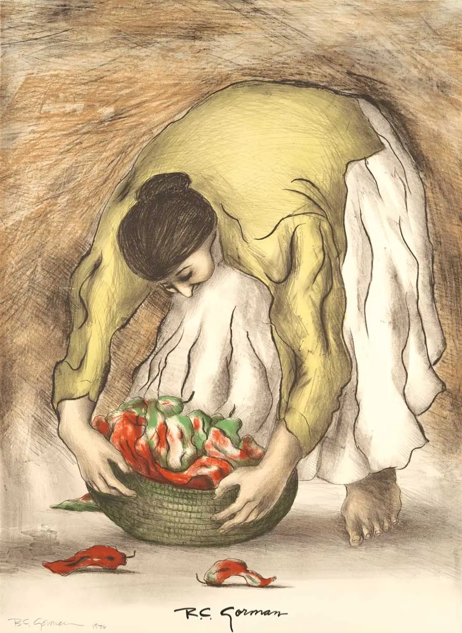 Woman with Chili Peppers
