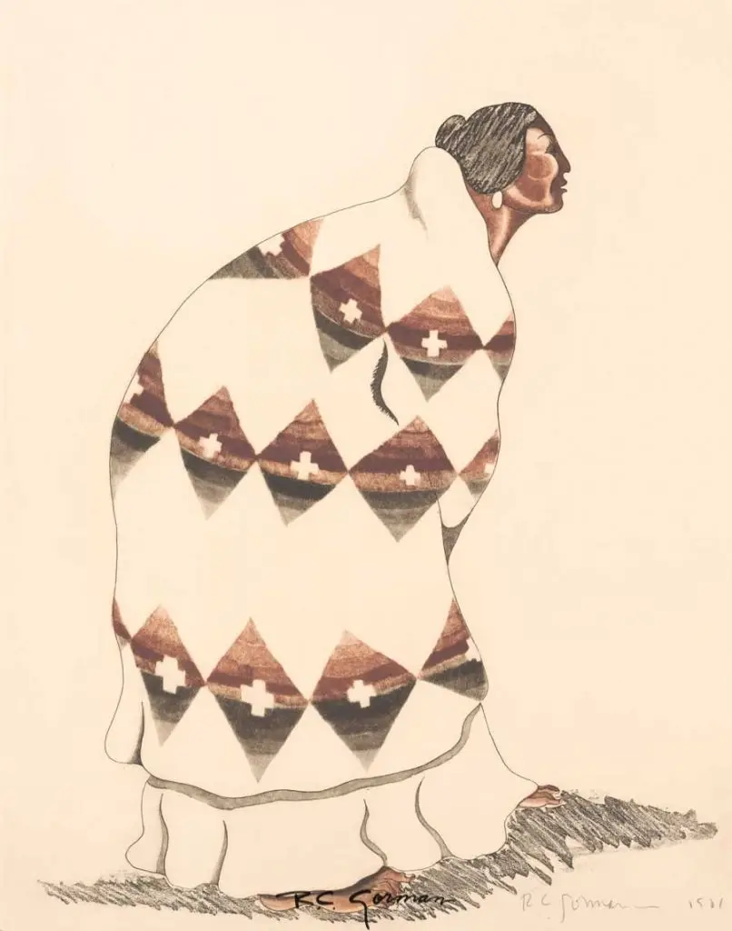 Woman With Pendleton Blanket St I